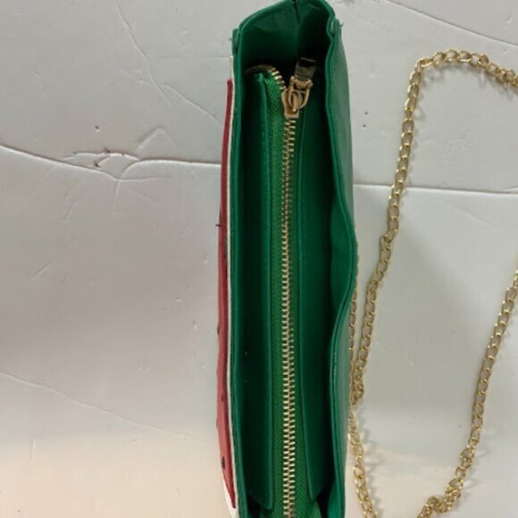 Gold-tone Chain Shoulder Strap Watermelon Women's Crossbody Bag Small - Picture 4 of 10
